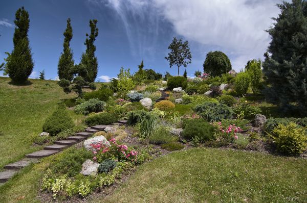 Steep Terrain Landscaping in Midland
